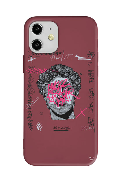 Punk David Lansman Model İçi Kadife Silikon Telefon Kılıfı