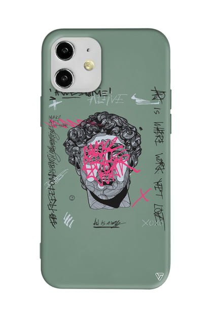 Punk David Lansman Model İçi Kadife Silikon Telefon Kılıfı