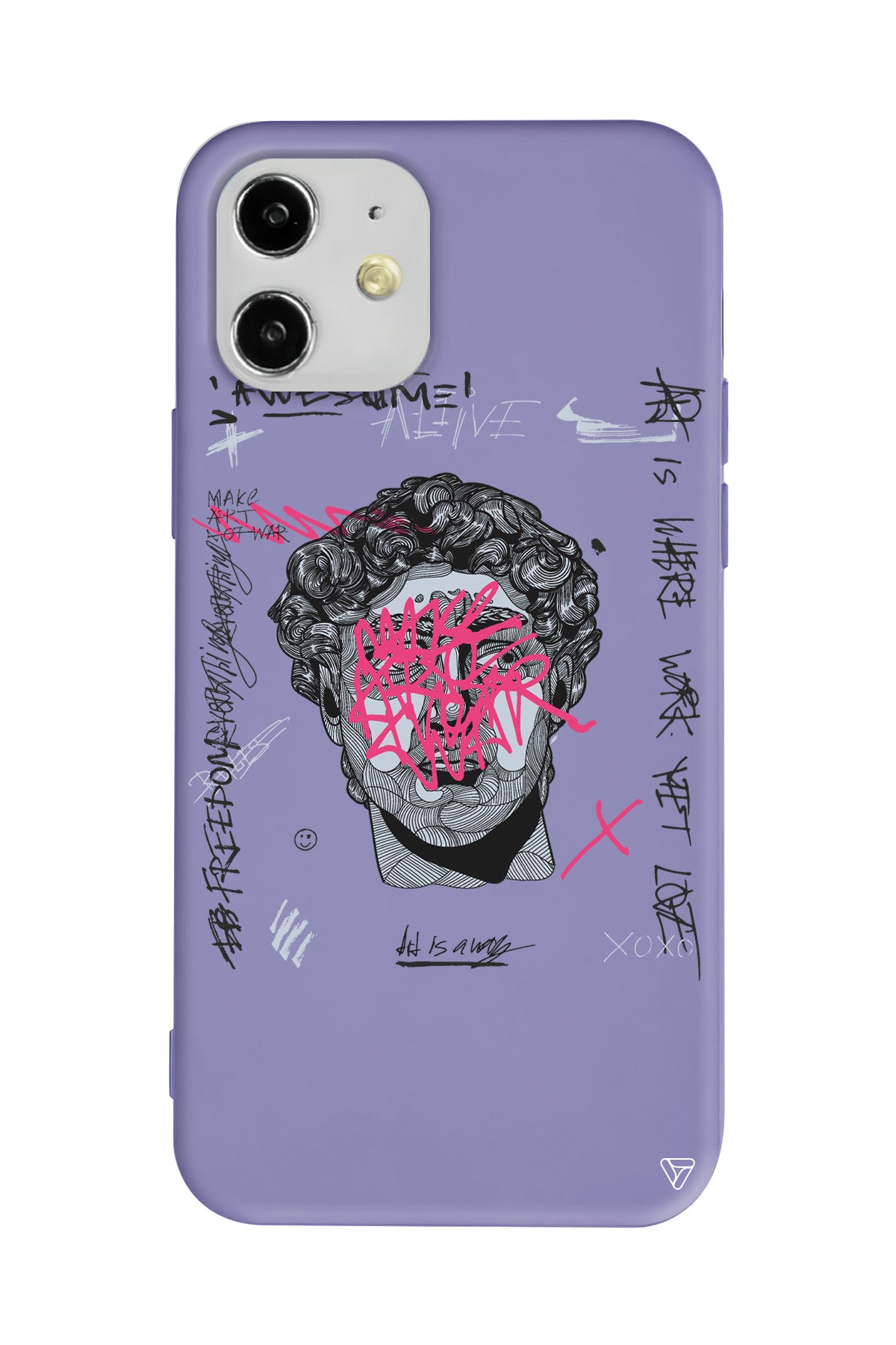 Punk David Lansman Model İçi Kadife Silikon Telefon Kılıfı