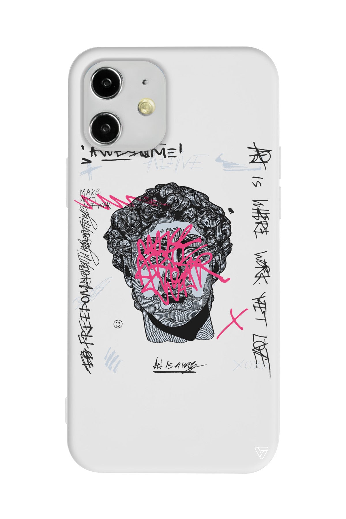 Punk David Lansman Model İçi Kadife Silikon Telefon Kılıfı