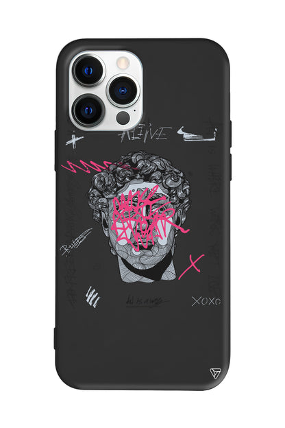Punk David Lansman Model İçi Kadife Silikon Telefon Kılıfı