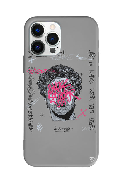 Punk David Lansman Model İçi Kadife Silikon Telefon Kılıfı