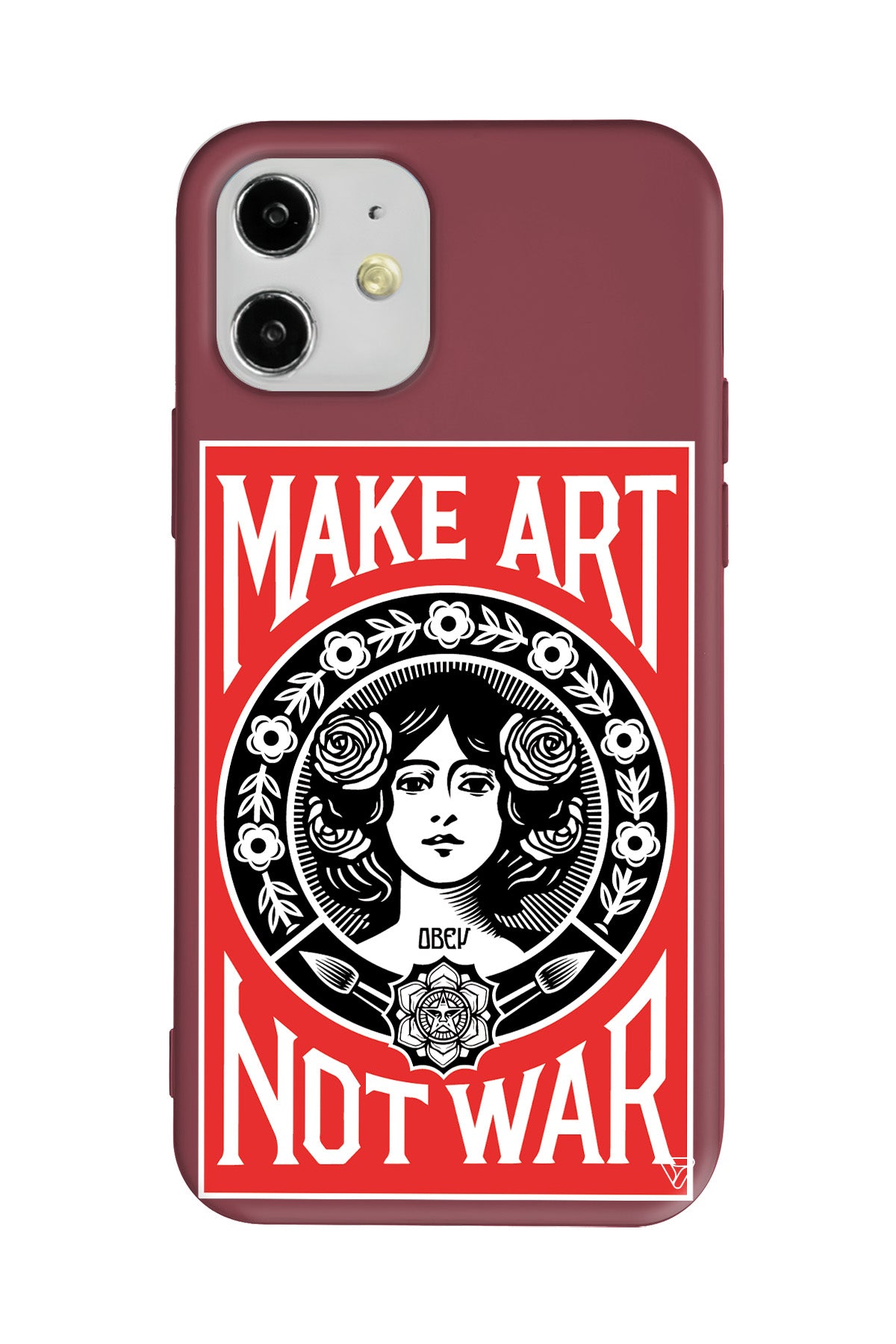 Obey Make Love Lansman Model İçi Kadife Silikon Telefon Kılıfı