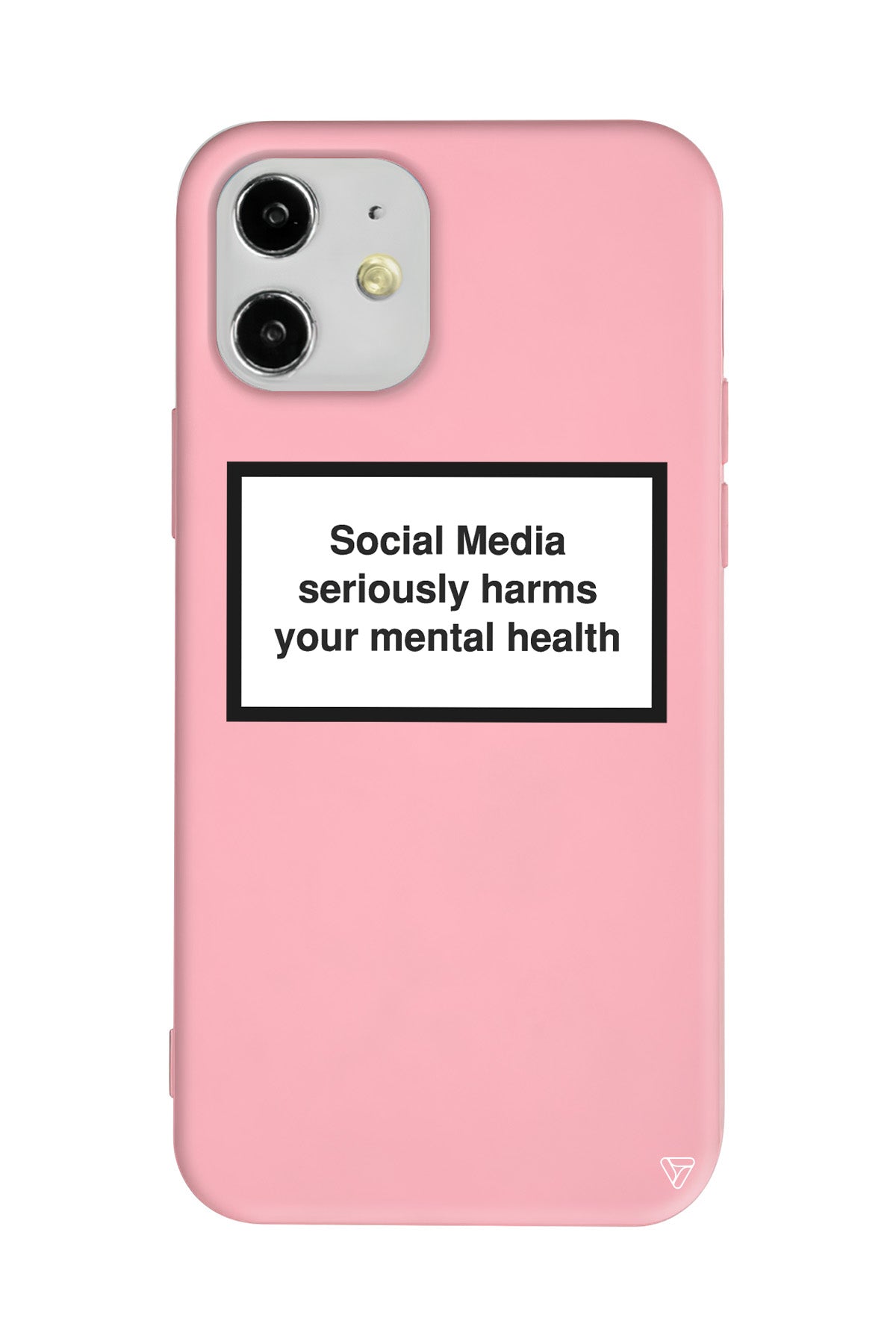 Social Media seriously harms your mental health Lansman Model İçi Kadife Silikon Telefon Kılıfı