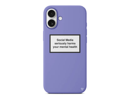 Social Media seriously harms your mental health Lansman Model İçi Kadife Silikon Telefon Kılıfı