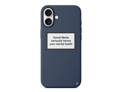 Social Media seriously harms your mental health Lansman Model İçi Kadife Silikon Telefon Kılıfı