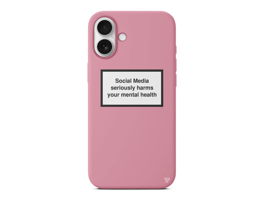 Social Media seriously harms your mental health Lansman Model İçi Kadife Silikon Telefon Kılıfı – Plus Serisine Özel