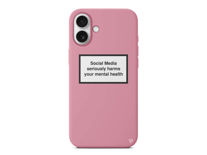 Social Media seriously harms your mental health Lansman Model İçi Kadife Silikon Telefon Kılıfı