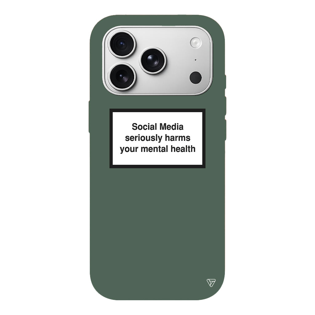 Social Media seriously harms your mental health Lansman Model İçi Kadife Silikon Telefon Kılıfı