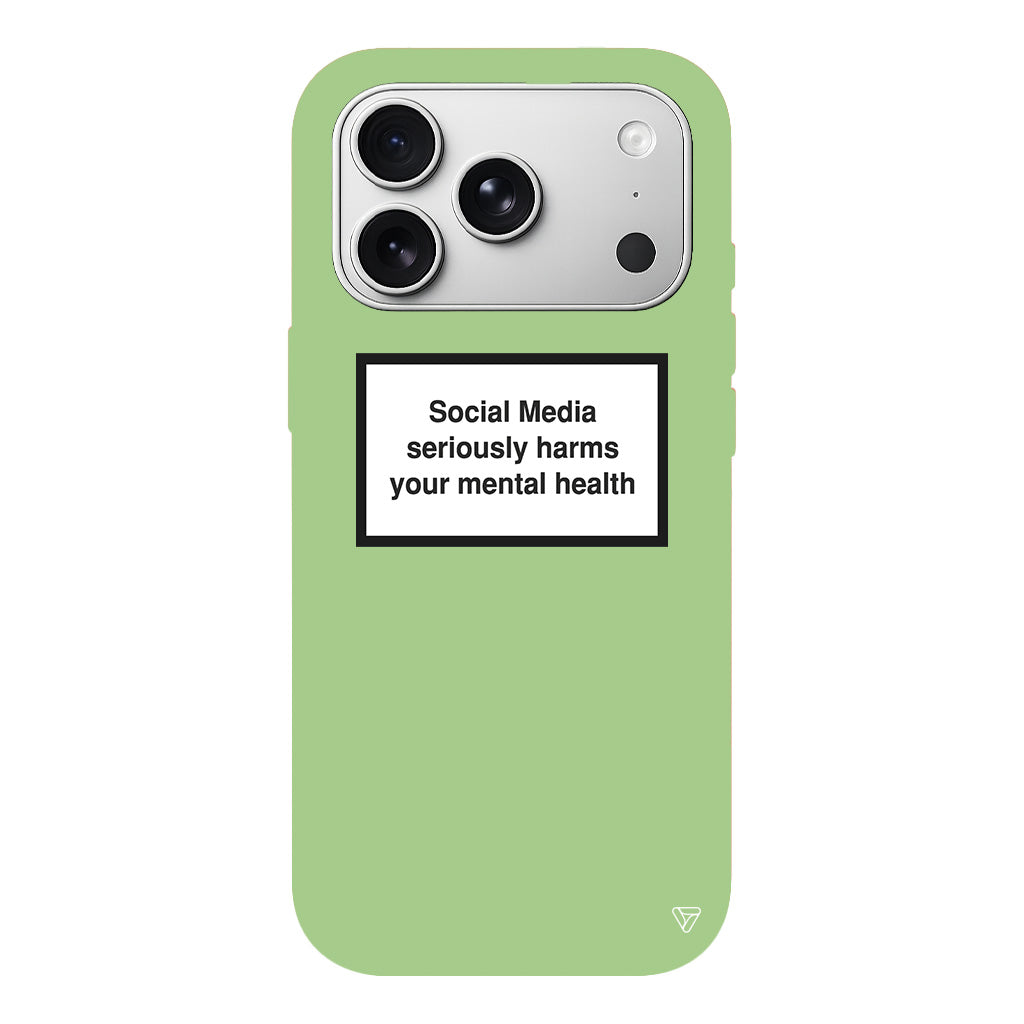 Social Media seriously harms your mental health Lansman Model İçi Kadife Silikon Telefon Kılıfı
