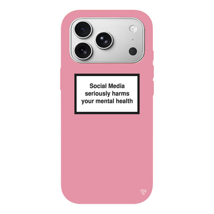 Social Media seriously harms your mental health Lansman Model İçi Kadife Silikon Telefon Kılıfı