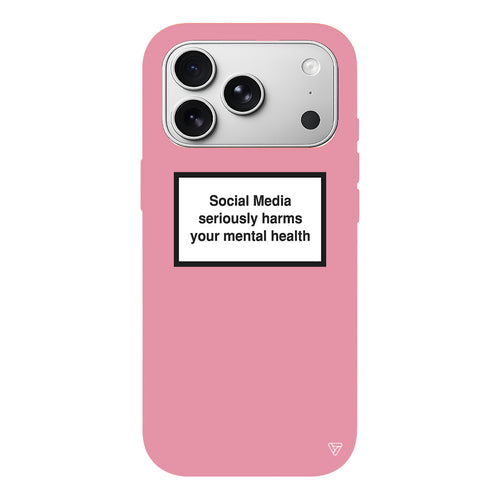 Social Media seriously harms your mental health Lansman Model İçi Kadife Silikon Telefon Kılıfı