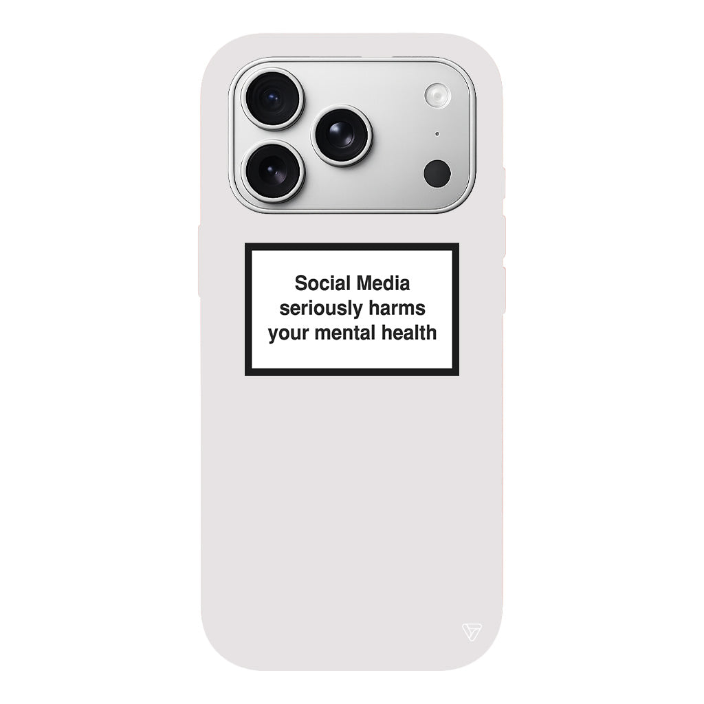 Social Media seriously harms your mental health Lansman Model İçi Kadife Silikon Telefon Kılıfı