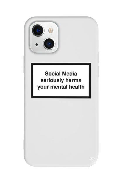 Social Media seriously harms your mental health Lansman Model İçi Kadife Silikon Telefon Kılıfı – Plus Serisine Özel