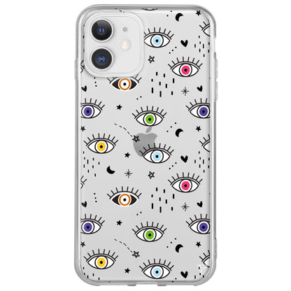 En Renkli Goz Lansman Model İçi Kadife Silikon Telefon Kılıfı