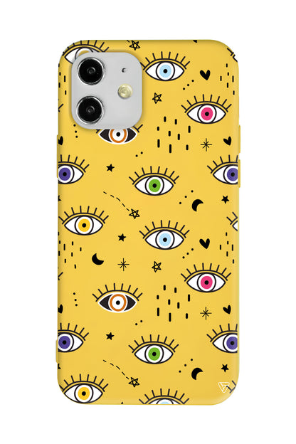 En Renkli Goz Lansman Model İçi Kadife Silikon Telefon Kılıfı