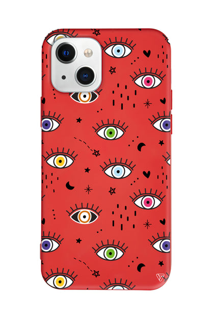 En Renkli Goz Lansman Model İçi Kadife Silikon Telefon Kılıfı – Plus Serisine Özel