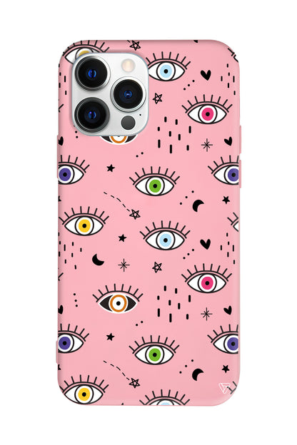 En Renkli Goz Lansman Model İçi Kadife Silikon Telefon Kılıfı