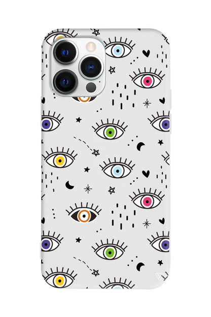 En Renkli Goz Lansman Model İçi Kadife Silikon Telefon Kılıfı