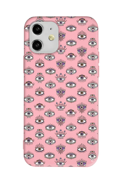 Havali Kirpikler Lansman Model İçi Kadife Silikon Telefon Kılıfı