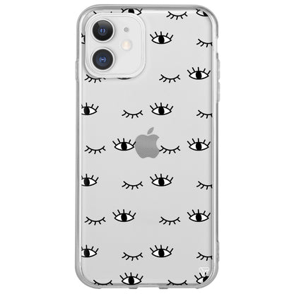 Kirpilan Goz Lansman Model İçi Kadife Silikon Telefon Kılıfı