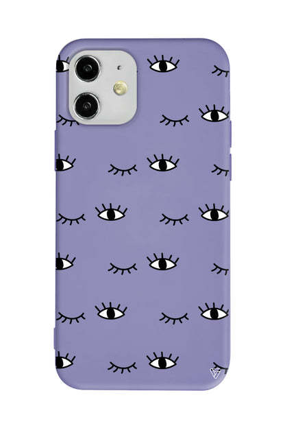 Kirpilan Goz Lansman Model İçi Kadife Silikon Telefon Kılıfı