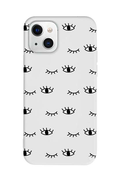 Kirpilan Goz Lansman Model İçi Kadife Silikon Telefon Kılıfı