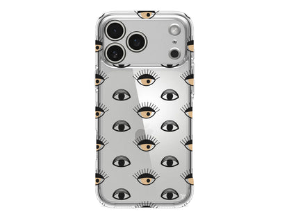 Krema Goz Lansman Model İçi Kadife Silikon Telefon Kılıfı