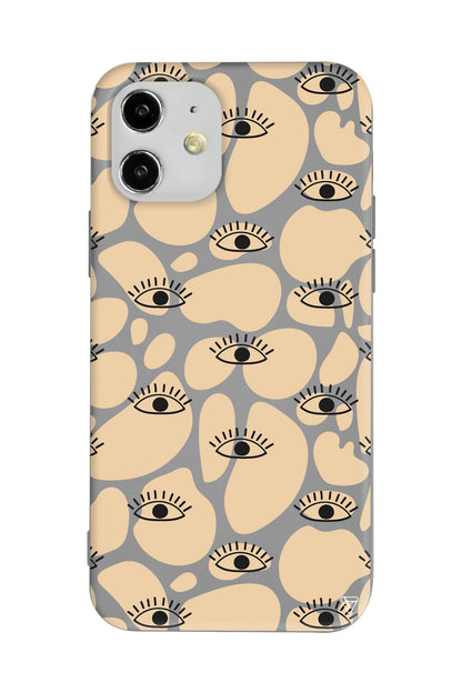 Krema Goz 2 Lansman Model İçi Kadife Silikon Telefon Kılıfı