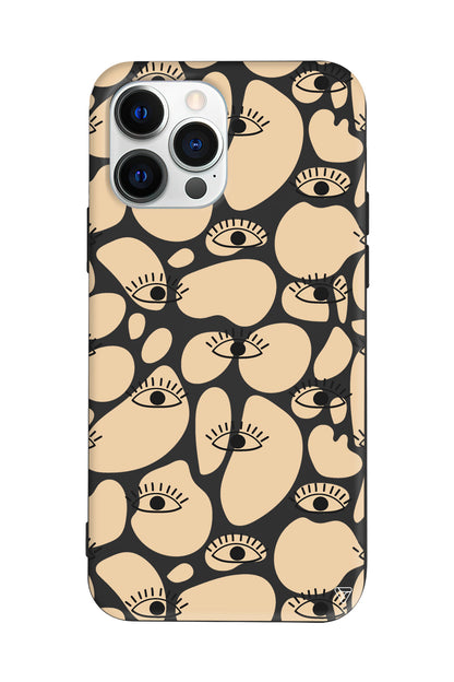 Krema Goz 2 Lansman Model İçi Kadife Silikon Telefon Kılıfı