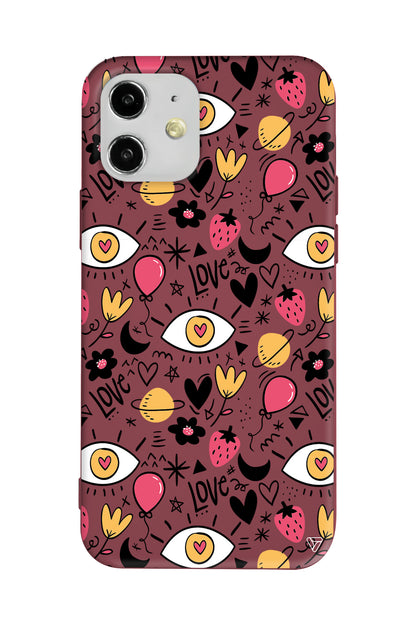 Punk Love Lansman Model İçi Kadife Silikon Telefon Kılıfı