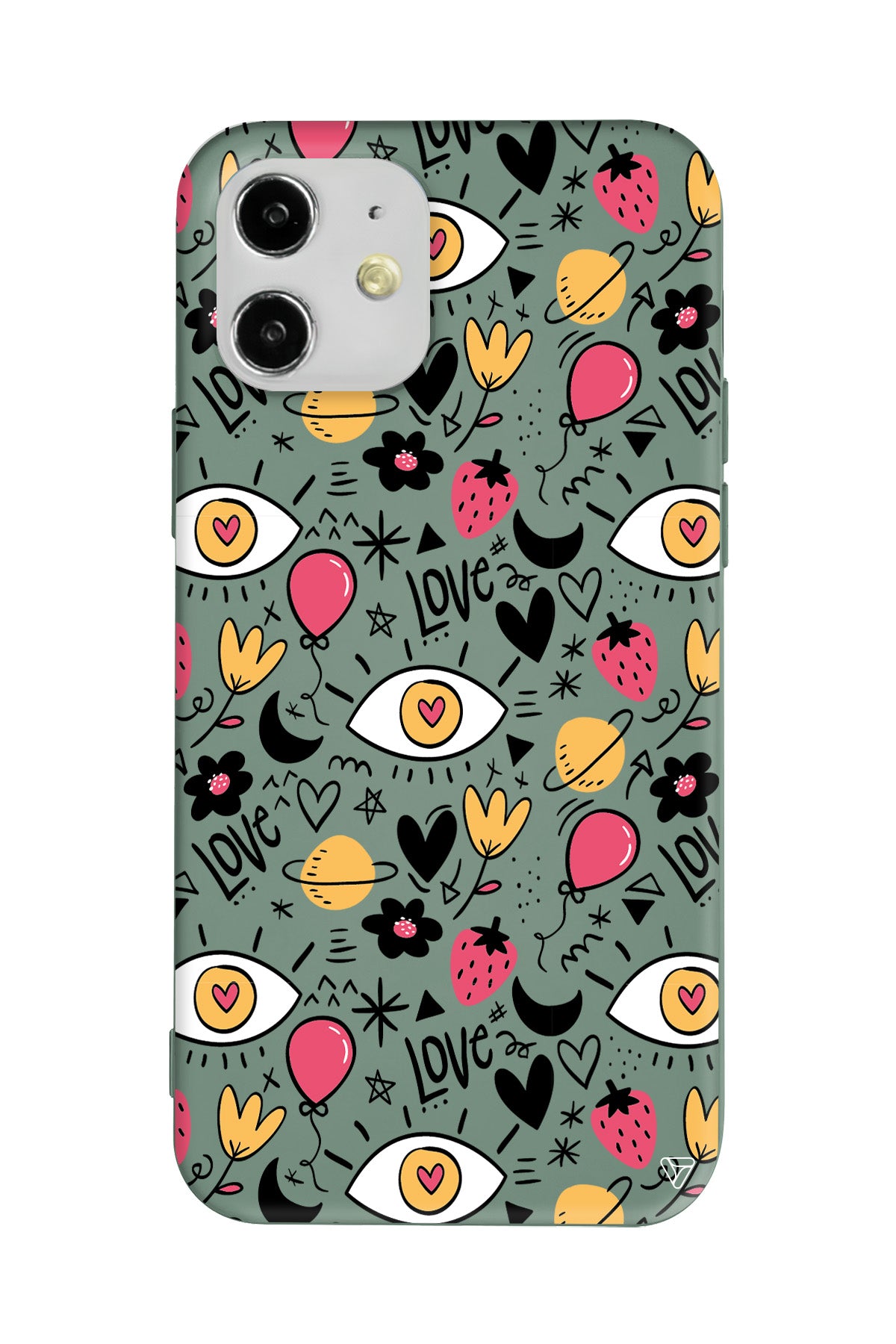 Punk Love Lansman Model İçi Kadife Silikon Telefon Kılıfı