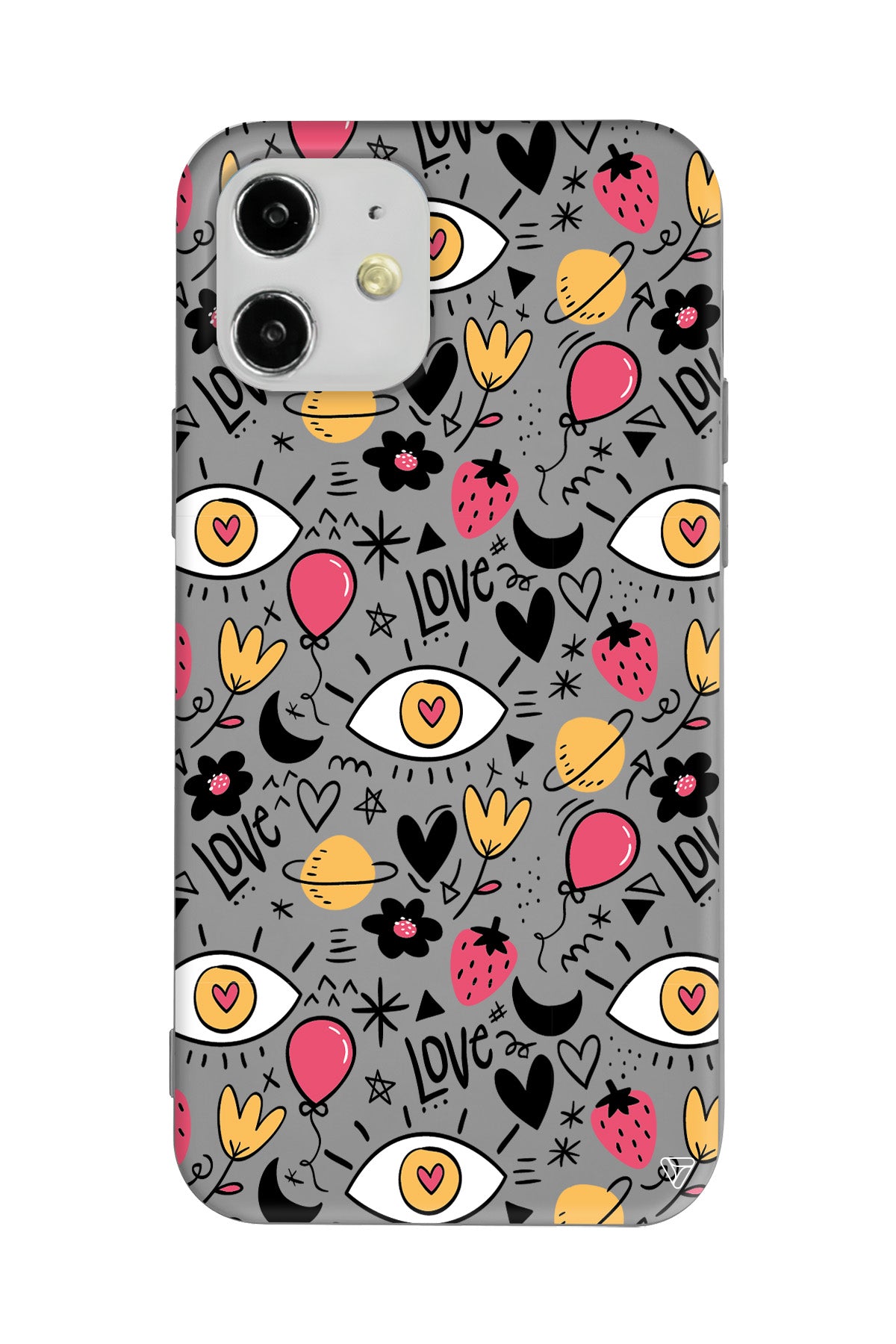 Punk Love Lansman Model İçi Kadife Silikon Telefon Kılıfı