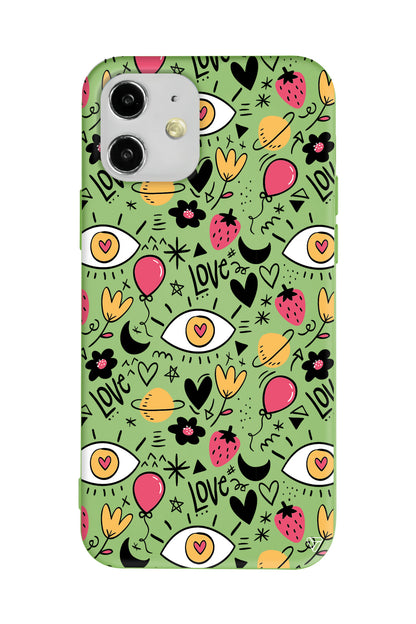 Punk Love Lansman Model İçi Kadife Silikon Telefon Kılıfı