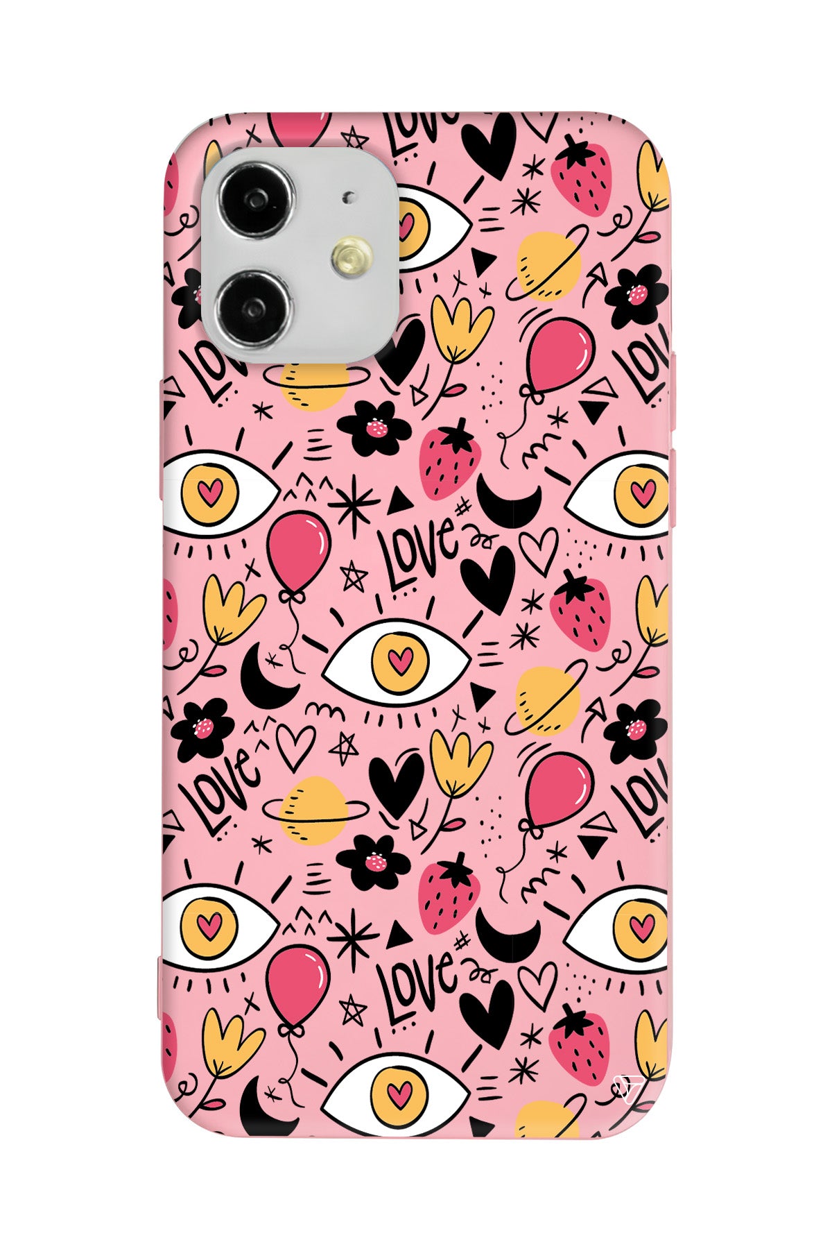 Punk Love Lansman Model İçi Kadife Silikon Telefon Kılıfı