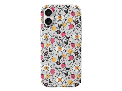 Punk Love Lansman Model İçi Kadife Silikon Telefon Kılıfı