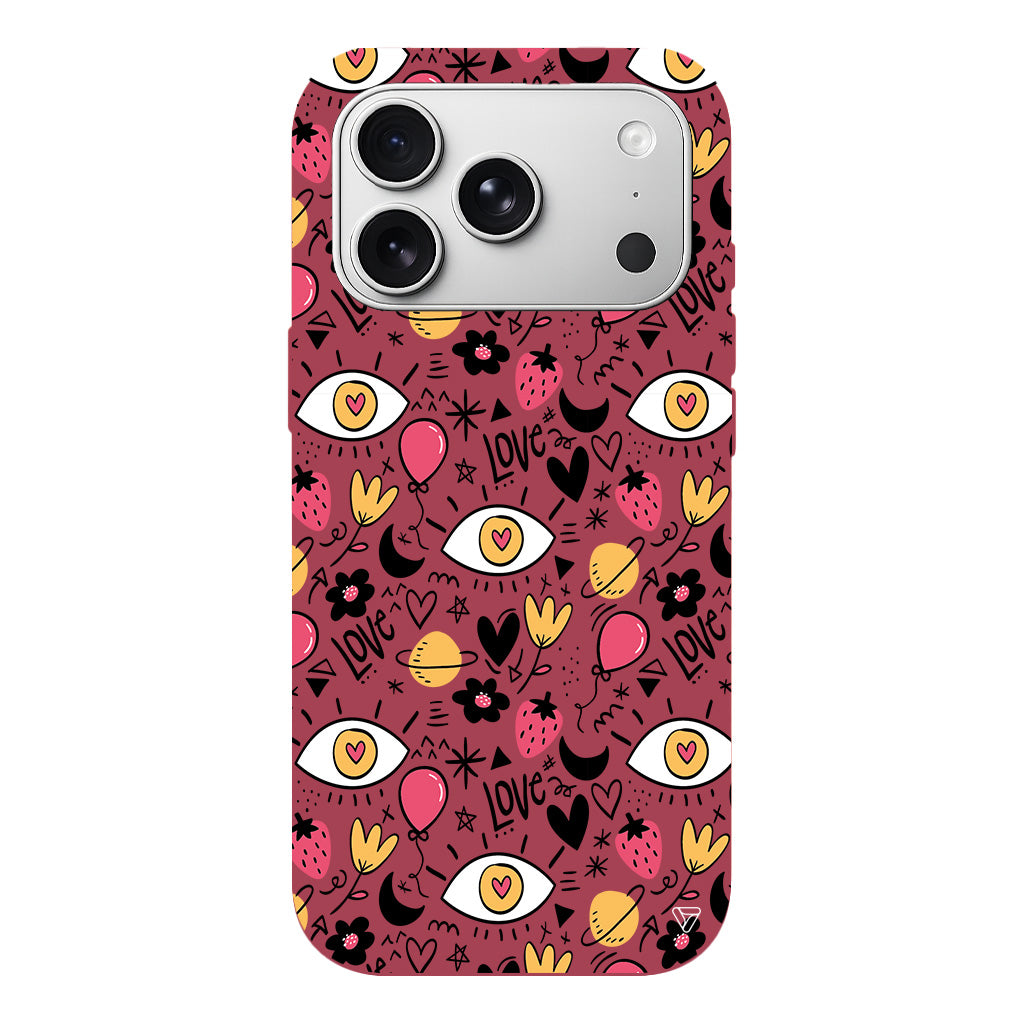 Punk Love Lansman Model İçi Kadife Silikon Telefon Kılıfı