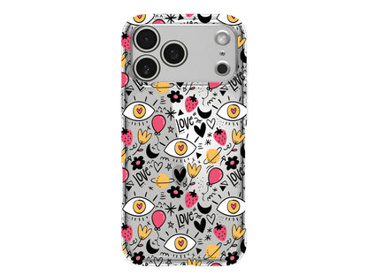 Punk Love Lansman Model İçi Kadife Silikon Telefon Kılıfı