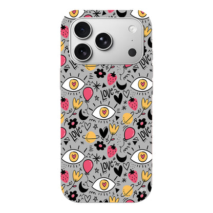 Punk Love Lansman Model İçi Kadife Silikon Telefon Kılıfı