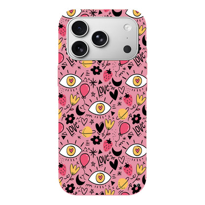 Punk Love Lansman Model İçi Kadife Silikon Telefon Kılıfı