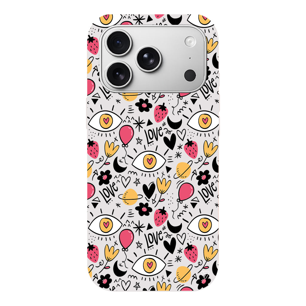 Punk Love Lansman Model İçi Kadife Silikon Telefon Kılıfı