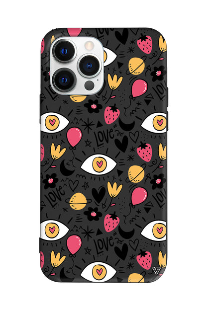 Punk Love Lansman Model İçi Kadife Silikon Telefon Kılıfı