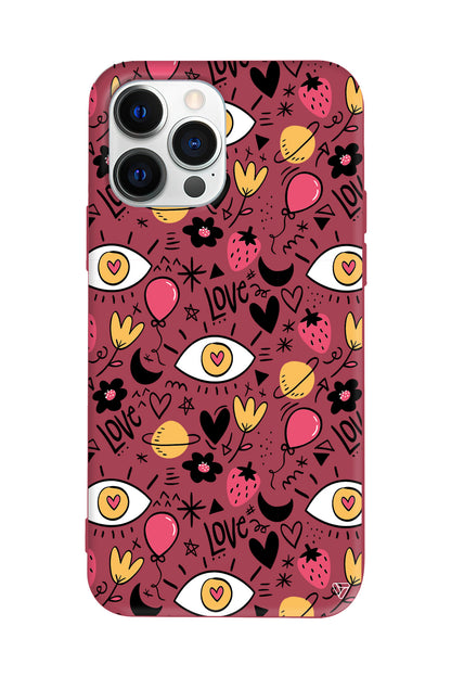 Punk Love Lansman Model İçi Kadife Silikon Telefon Kılıfı