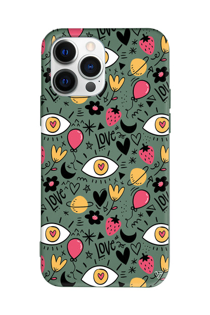 Punk Love Lansman Model İçi Kadife Silikon Telefon Kılıfı