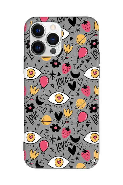 Punk Love Lansman Model İçi Kadife Silikon Telefon Kılıfı