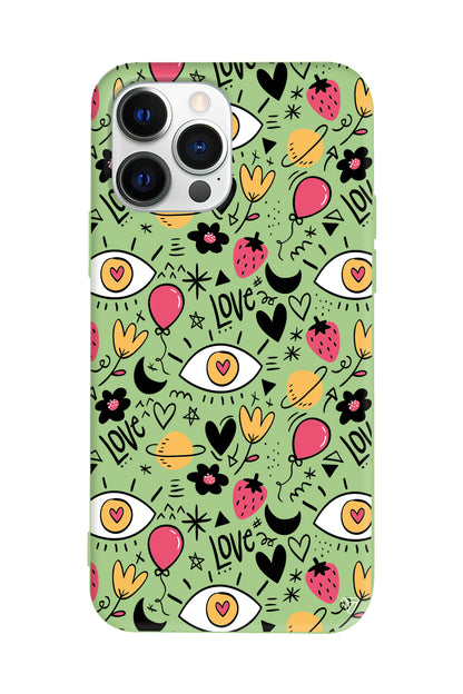 Punk Love Lansman Model İçi Kadife Silikon Telefon Kılıfı