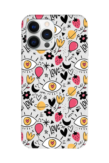 Punk Love Lansman Model İçi Kadife Silikon Telefon Kılıfı