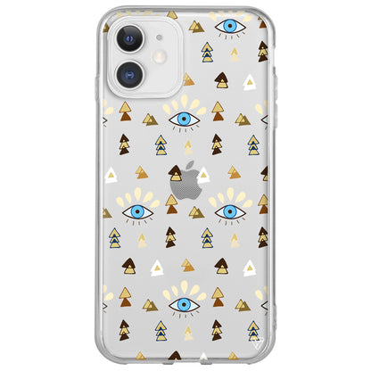 Etnik Goz Lansman Model İçi Kadife Silikon Telefon Kılıfı