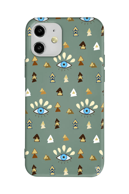 Etnik Goz Lansman Model İçi Kadife Silikon Telefon Kılıfı