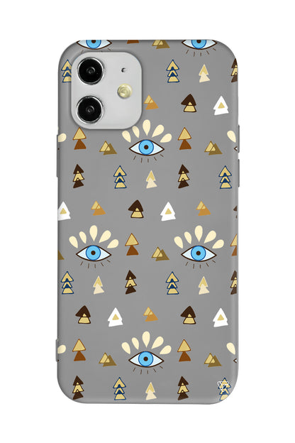 Etnik Goz Lansman Model İçi Kadife Silikon Telefon Kılıfı